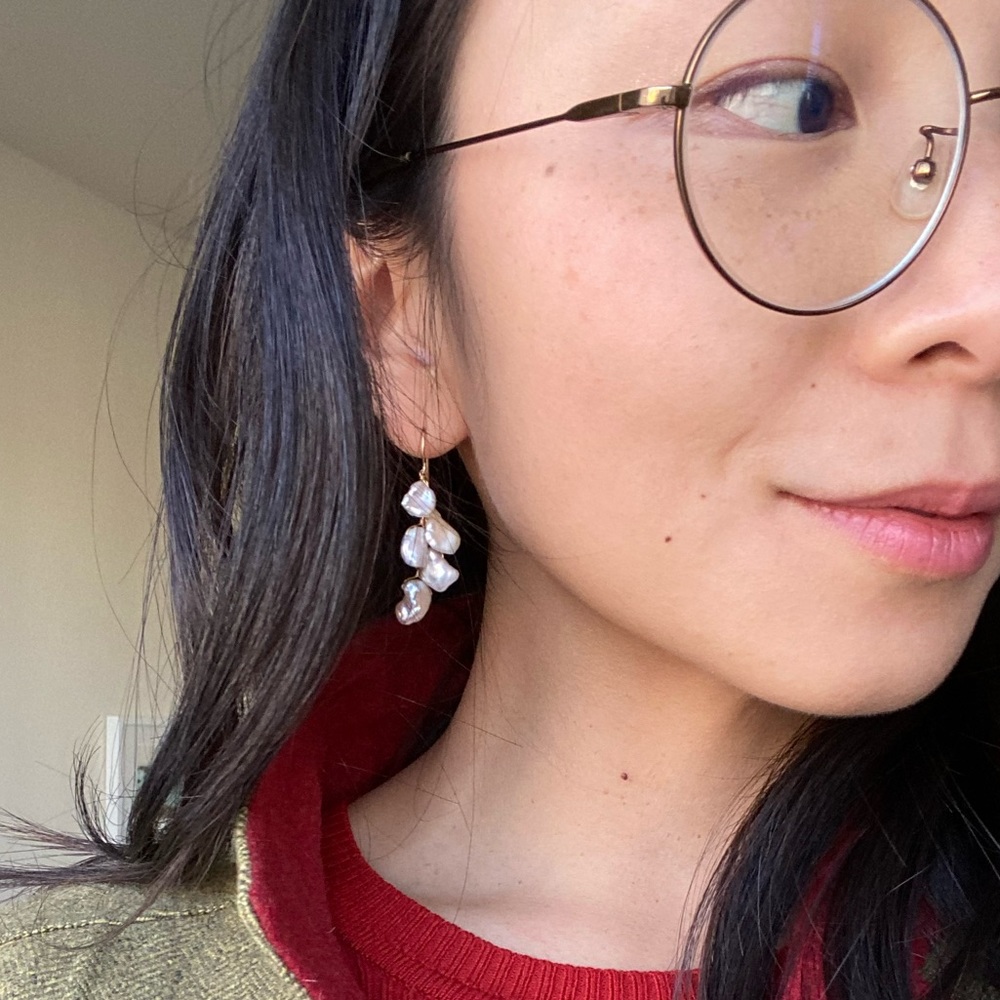 keshi pearl earrings - Picture 2 of 3
